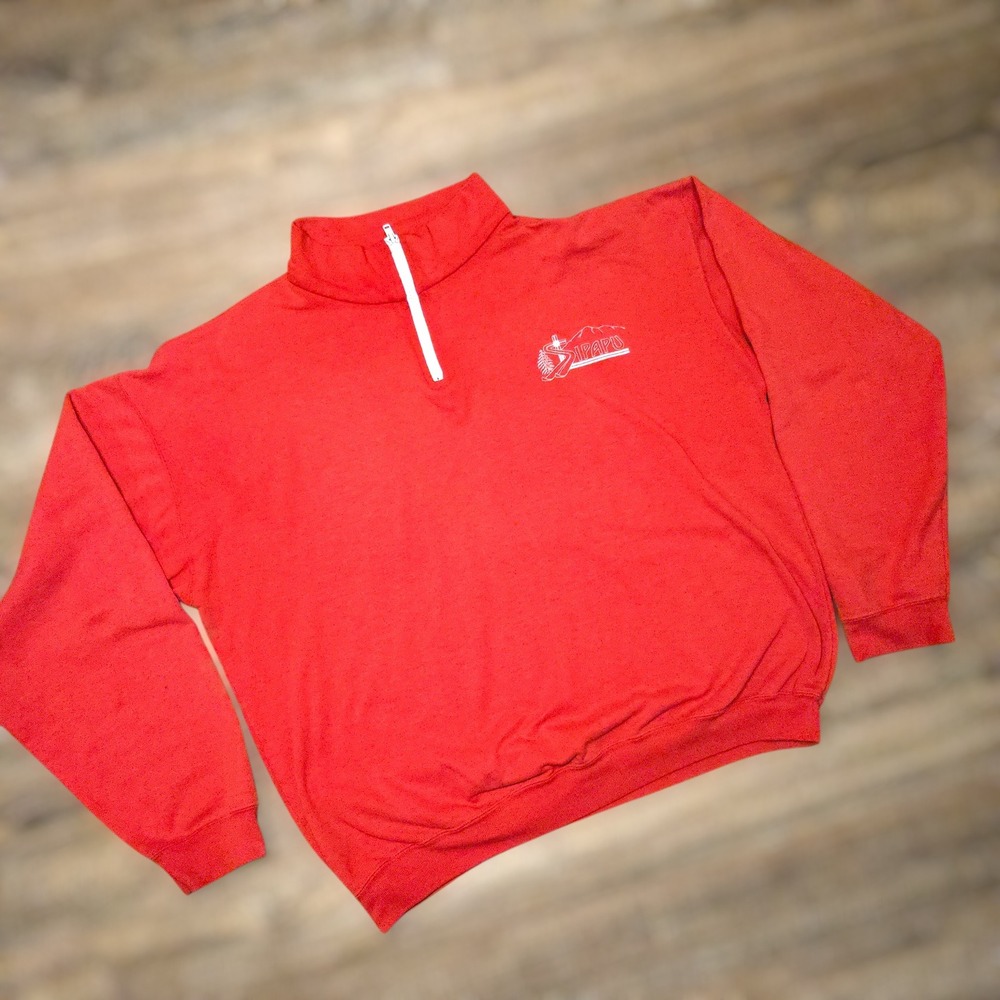 VTG Alore Sipapu Ski Resort Quarter‎ Zip Sweatshirt Red Mens XL Graphic Pullover